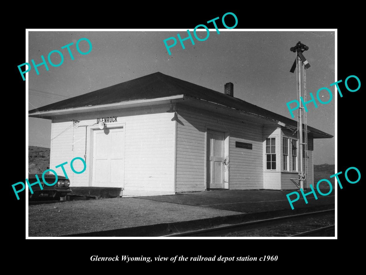 Glenrock Wyoming The Railroad Depot Station c1960 Large Historic Old Photo