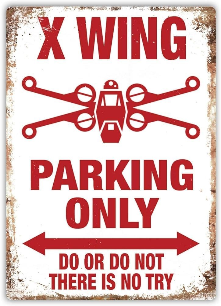 X Wing Parking Only Wall SignArt Wars Yoda Jedi Star Tin Metal Signs Home Décor