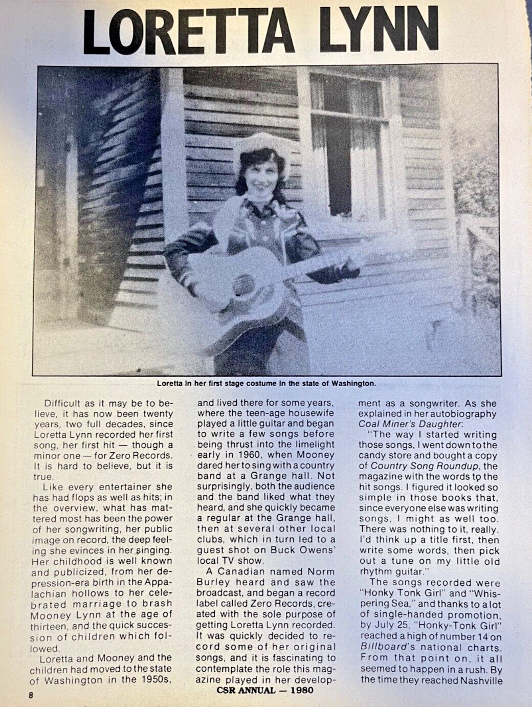 1980 Country Western Musician Loretta Lynn 1980 Country Western Musician Loretta Lynn
