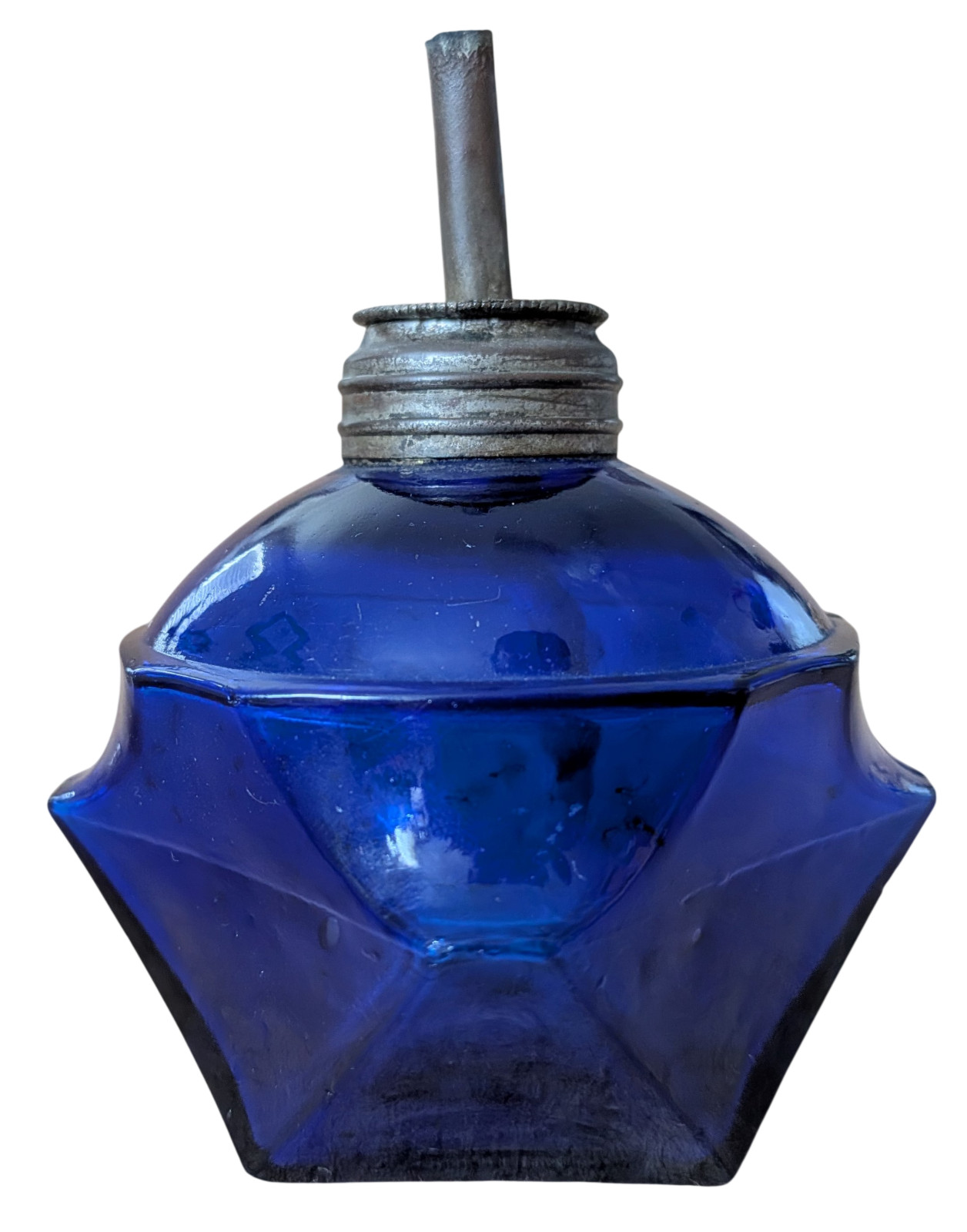Antique Cobalt Blue Norman Clark Patent Alcohol Lamp Watchmaker Jeweler
