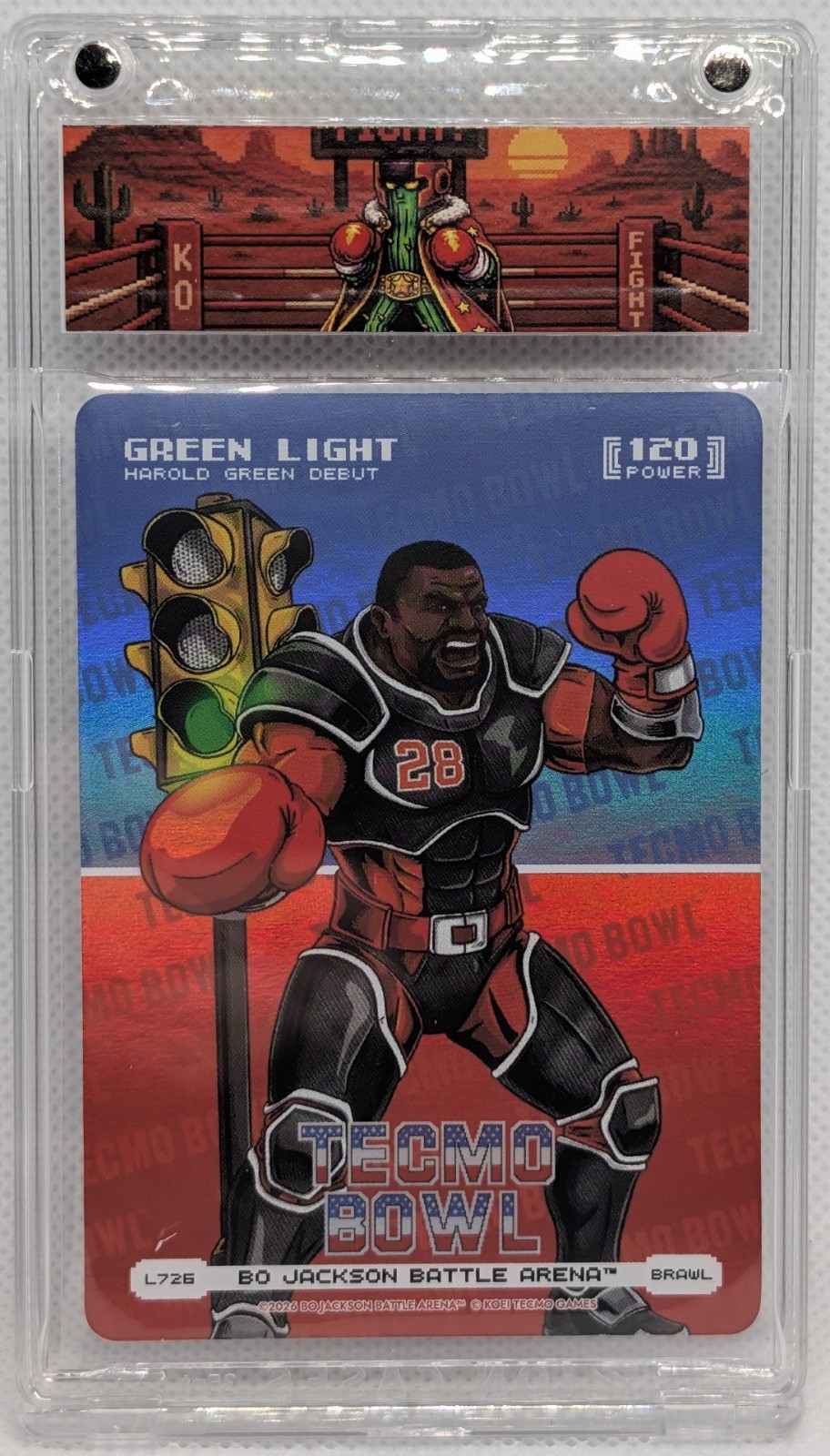 BOBA Tecmo Bowl * GREEN LIGHT (Harold Green) - Tecmo Logofoil Brawl - 120 Power