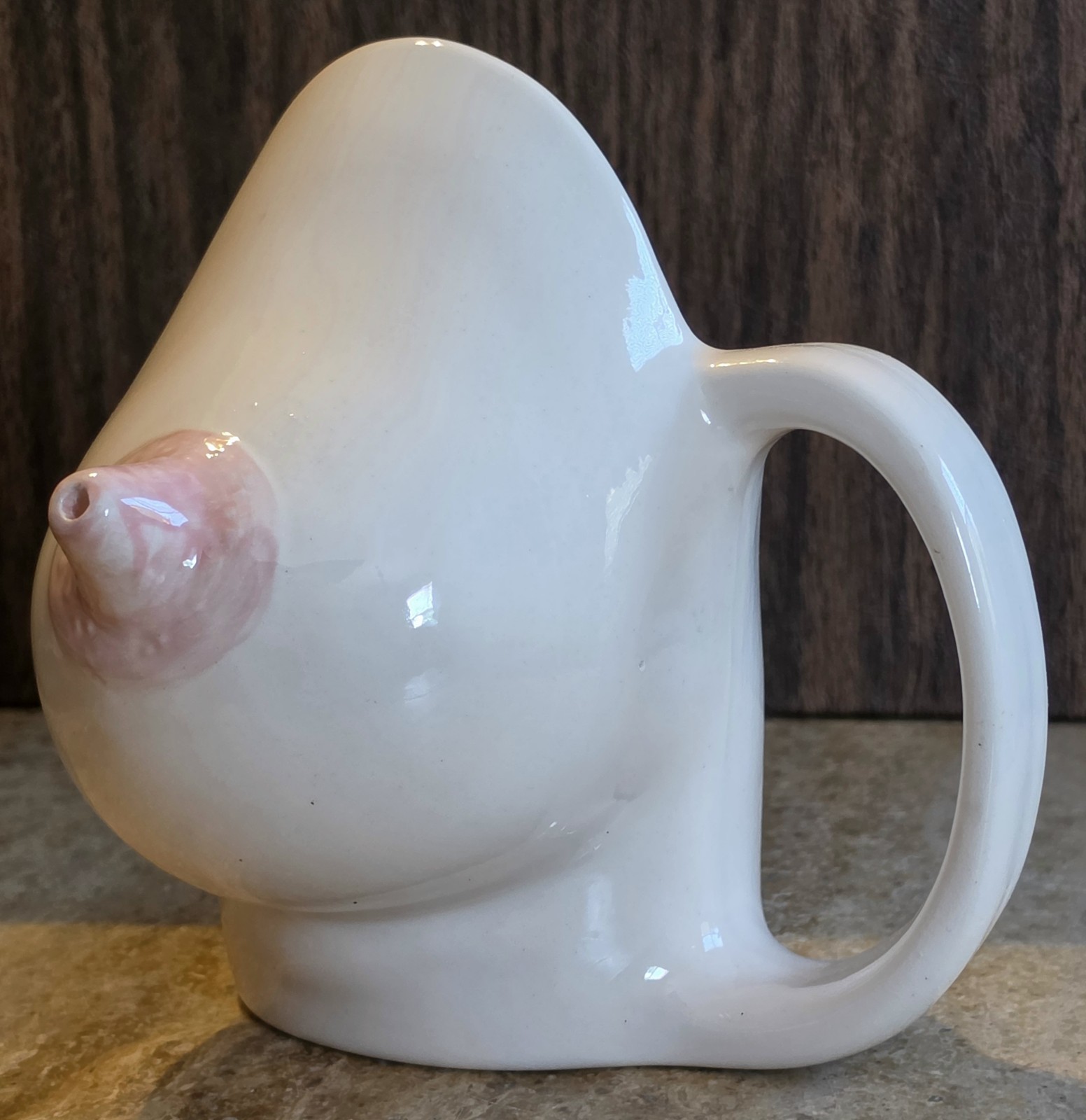 Vintage 1970\'s Ceramic Boob Breast Novelty Sipper Coffee Cup Mug W/ Nipple Spout