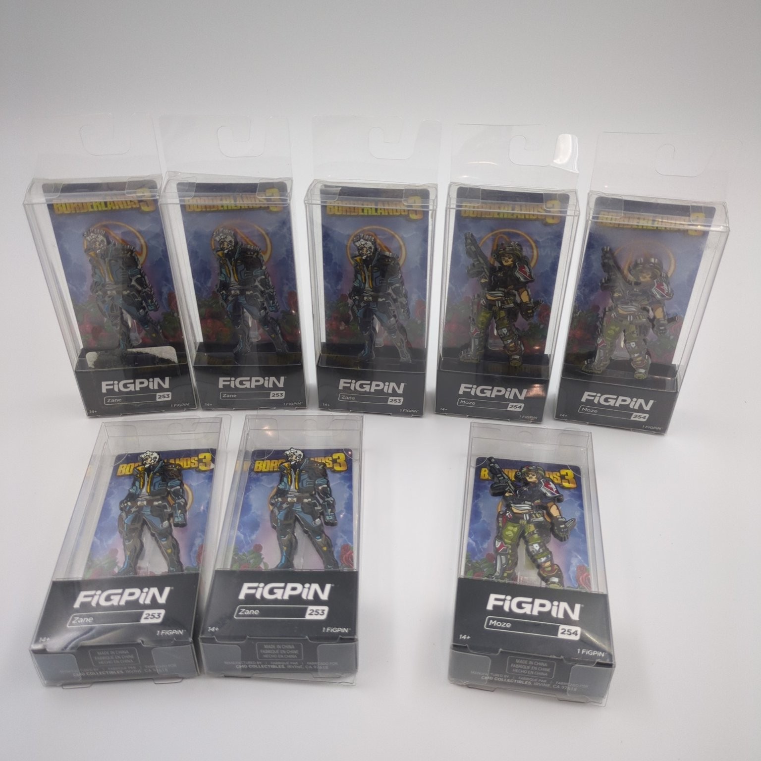 FiGPiN Borderlands 3 Zane Moze Trading Pin Lot of 8 Enamel Collectibles New