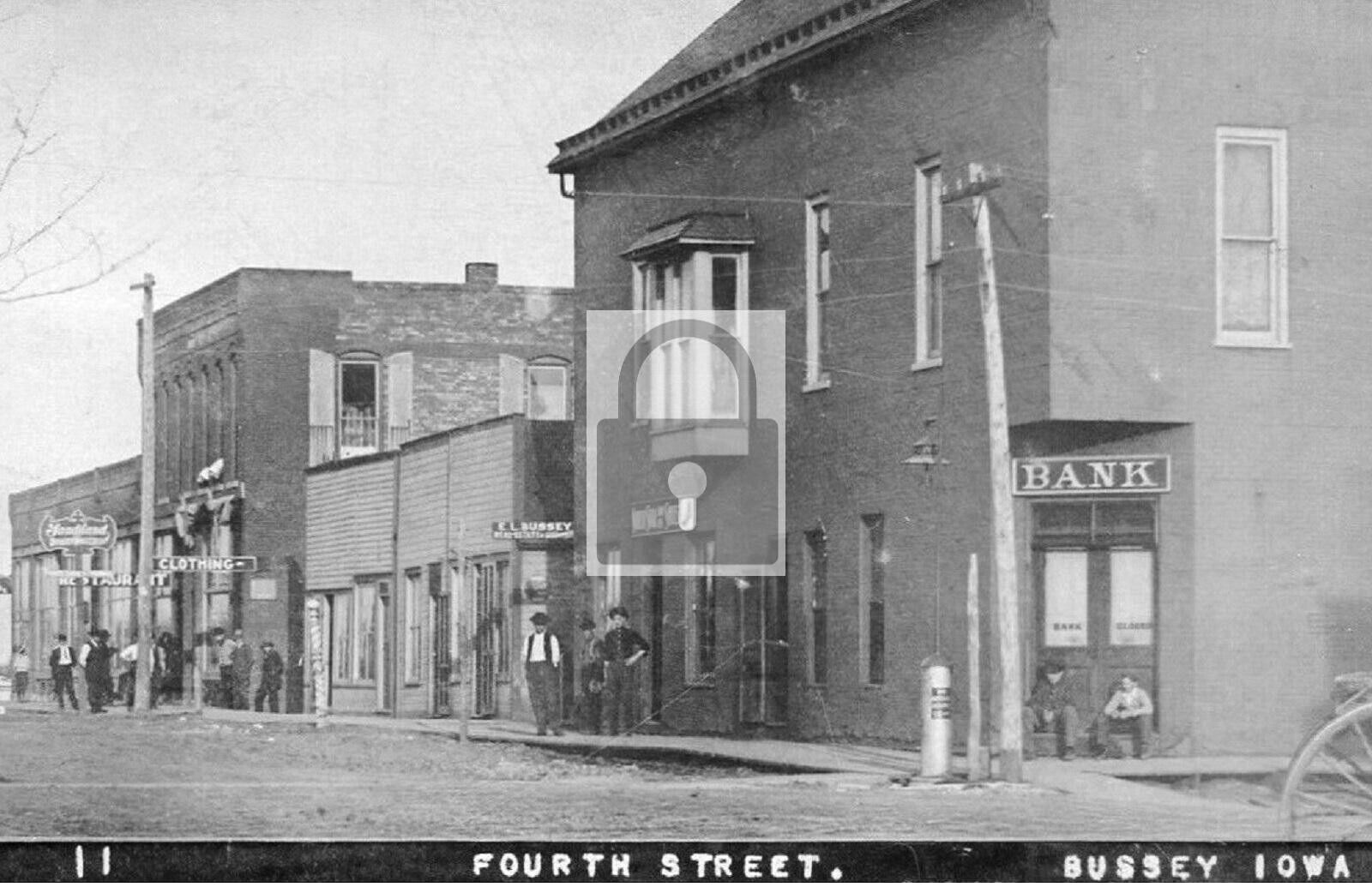 Fourth Street View Bussey Iowa IA Reprint Postcard