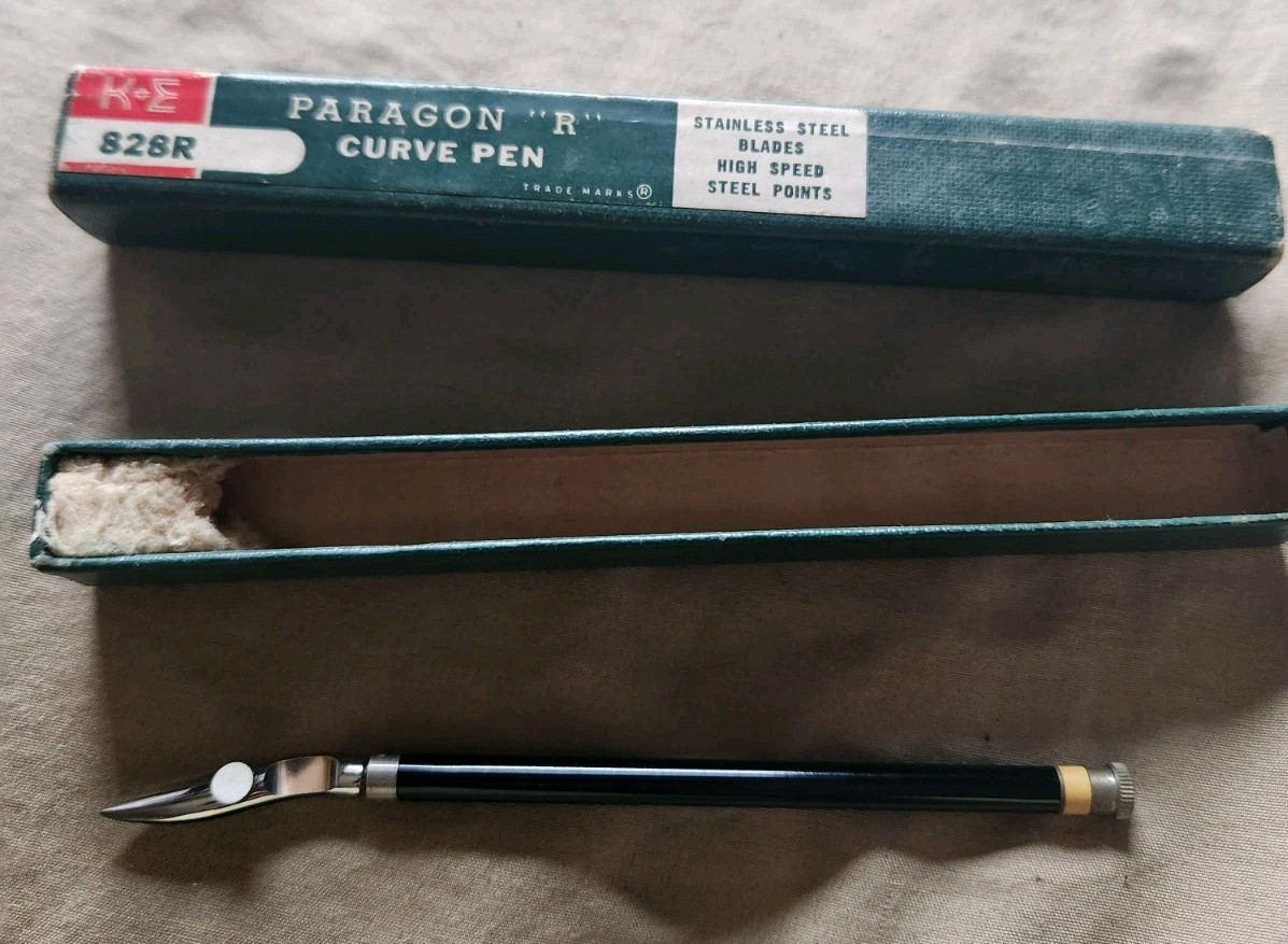 Vintage K&E Keuffel Esser Paragon R 828R Curve Drafting Pen Germany w/ Case
