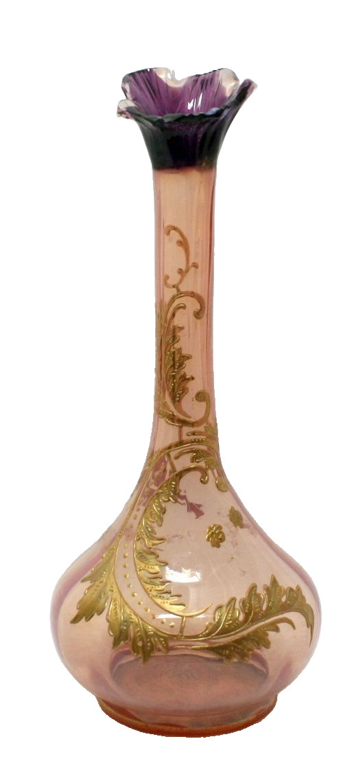 Vtg. Legras & Cie France Glass Art Gold-Gilt Rococo with Enamel work Great Cond Vtg. Legras & Cie France Glass Art Gold-Gilt Rococo with Enamel work Great Cond