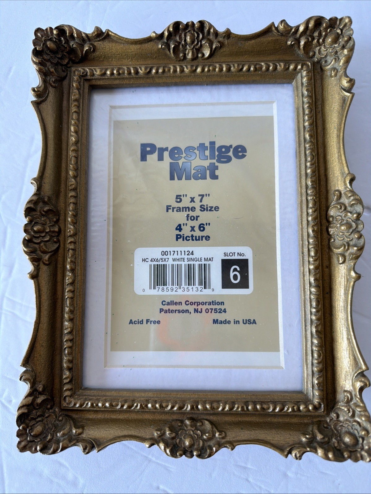 Vintage Gold Ornate Frame IIC Made in USA Rococo Baroque Tabletop Wall 8x6