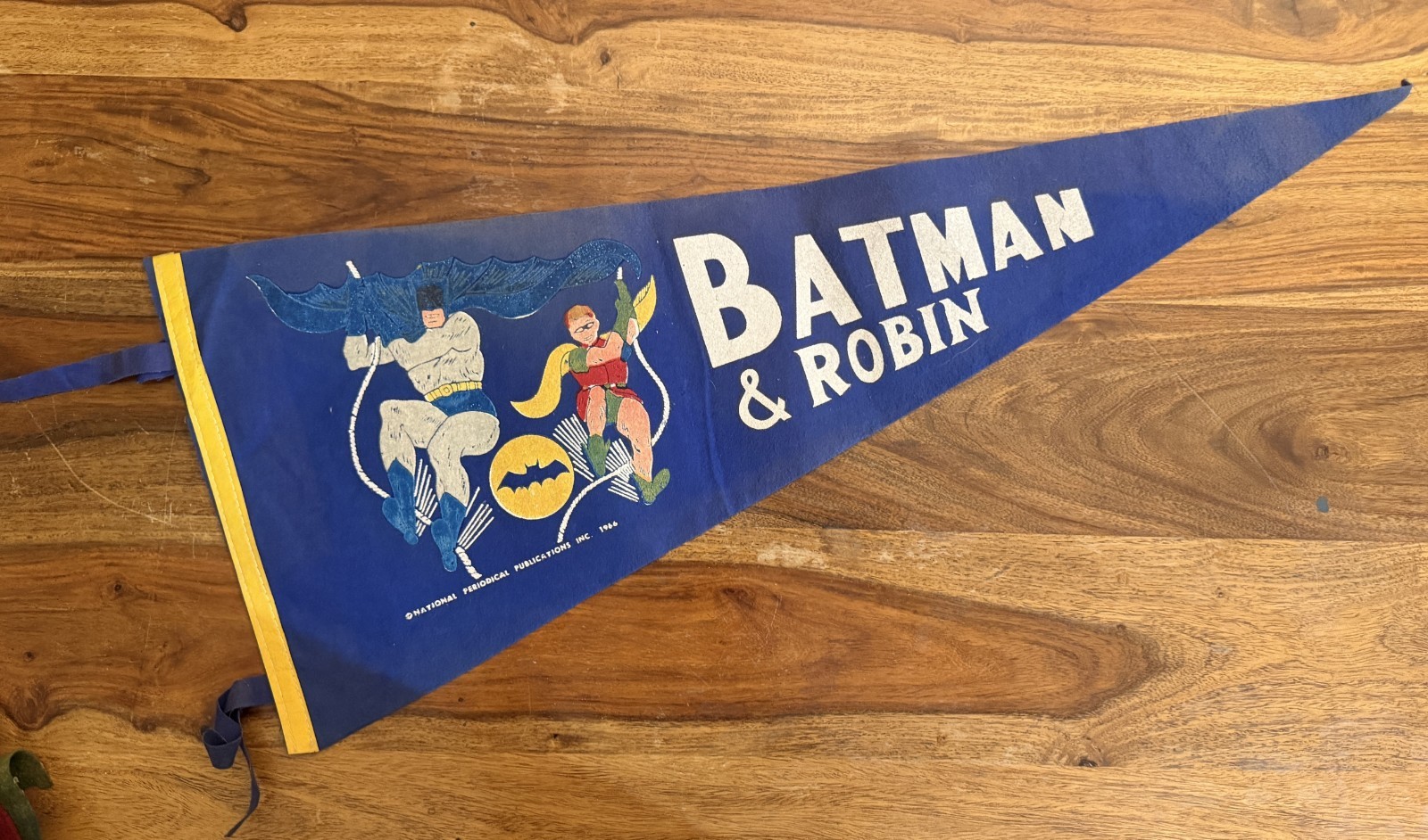 Vintage 1966 Batman & Robin Felt Pennant Blue National Periodical Publications