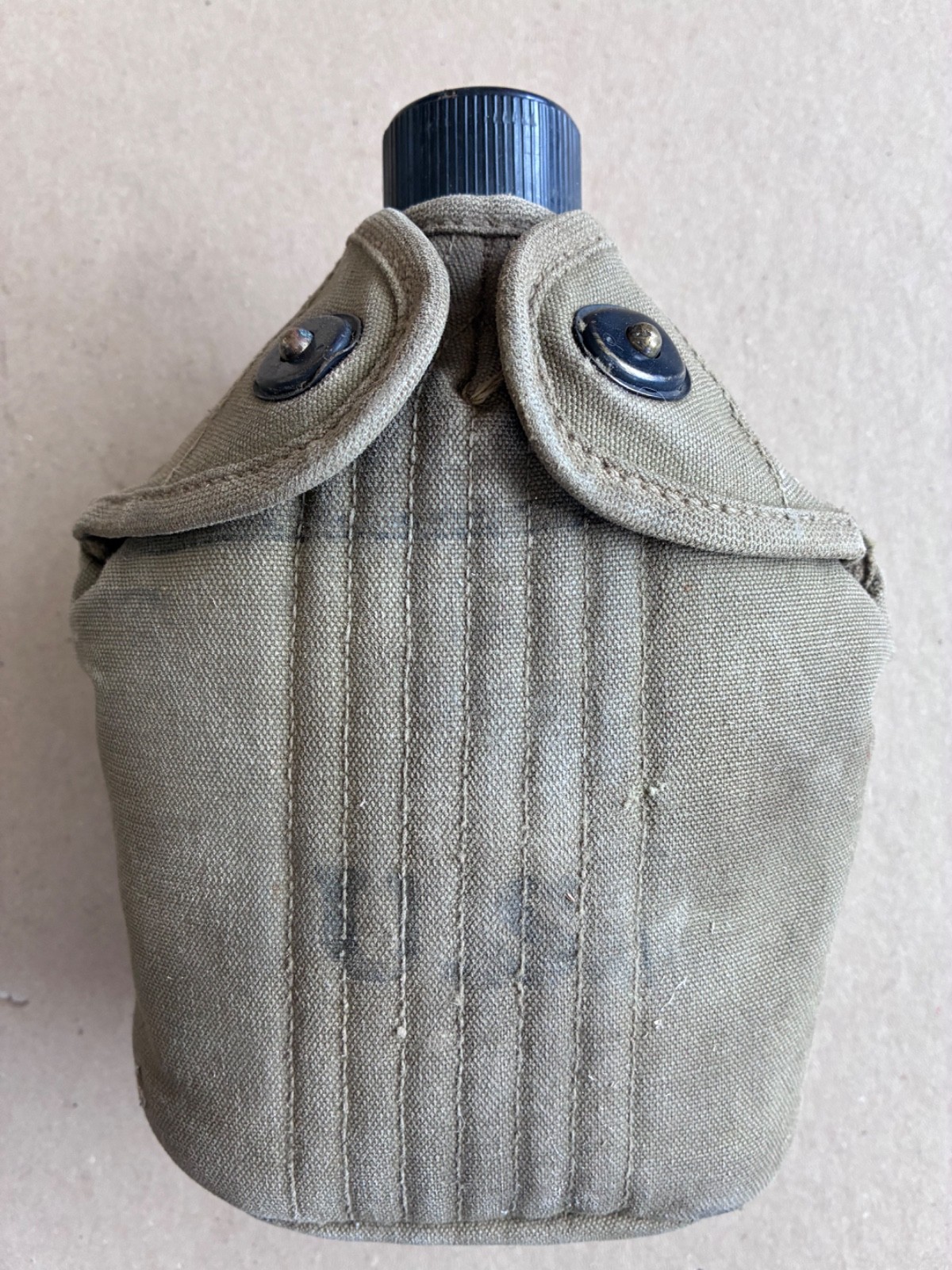 WWII US Army M1910 Canteen Cover JEFF Q.M.D. 1942 Named w/ Japan Canteen