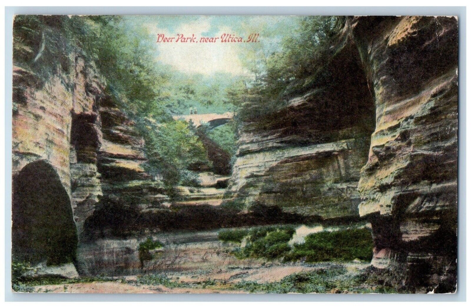 Utica Illinois IL Postcard Deer Park Utica Exterior Rocks c1910 Vintage Antique