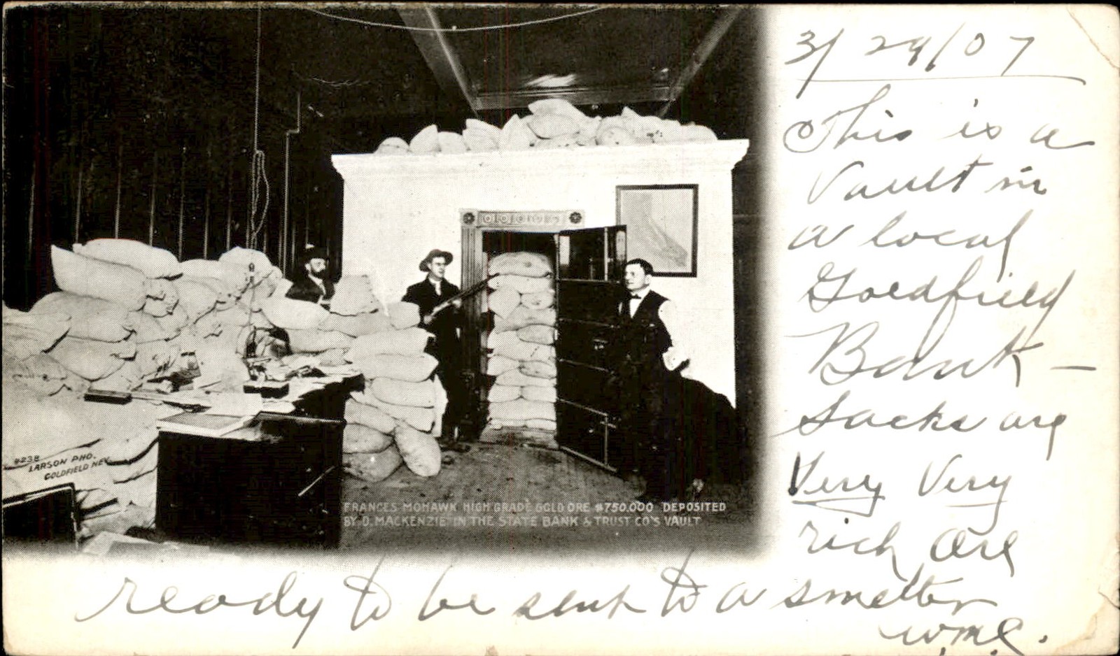 Goldfield NV Gold Ore Vault Frances Mohawk c1907 Vintage Postcard bhn