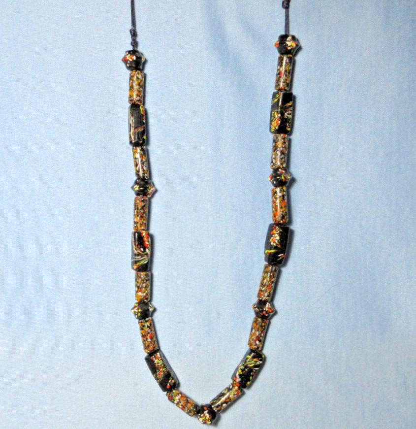 Antique African TRADE BEADS ~ Venetian Millefiori Italian Glass STRAND NECKLACE