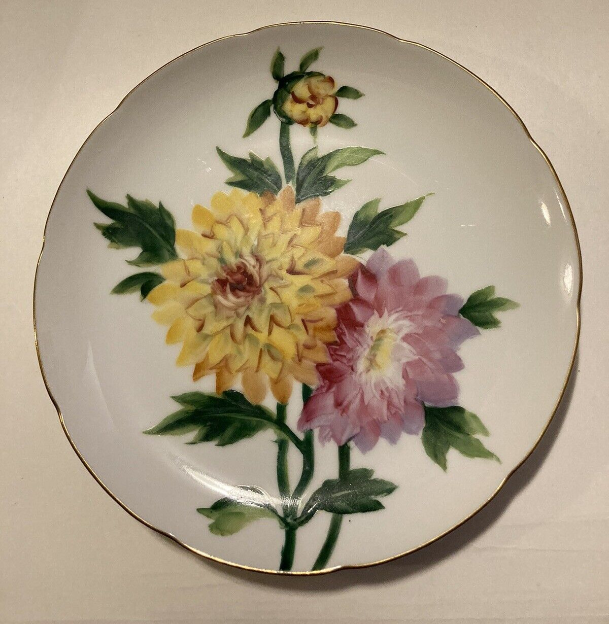 Vintage Rossetti Hand Painted Gold Trim Plate Made in Japan Flowers