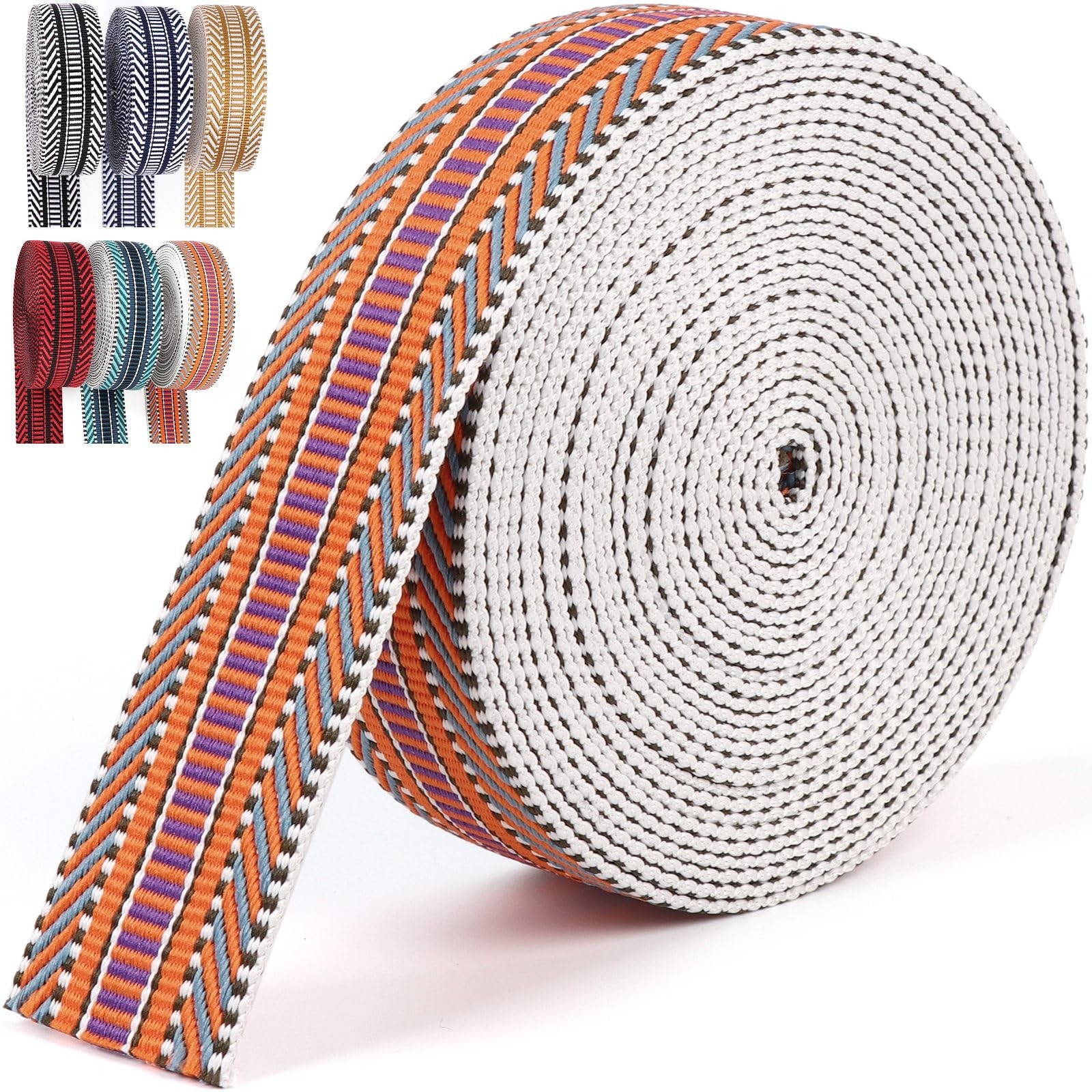 Nylon Webbing 1.5 inch -6 Yards Jacquard Cotton Straps Seat Belt Polyester We...