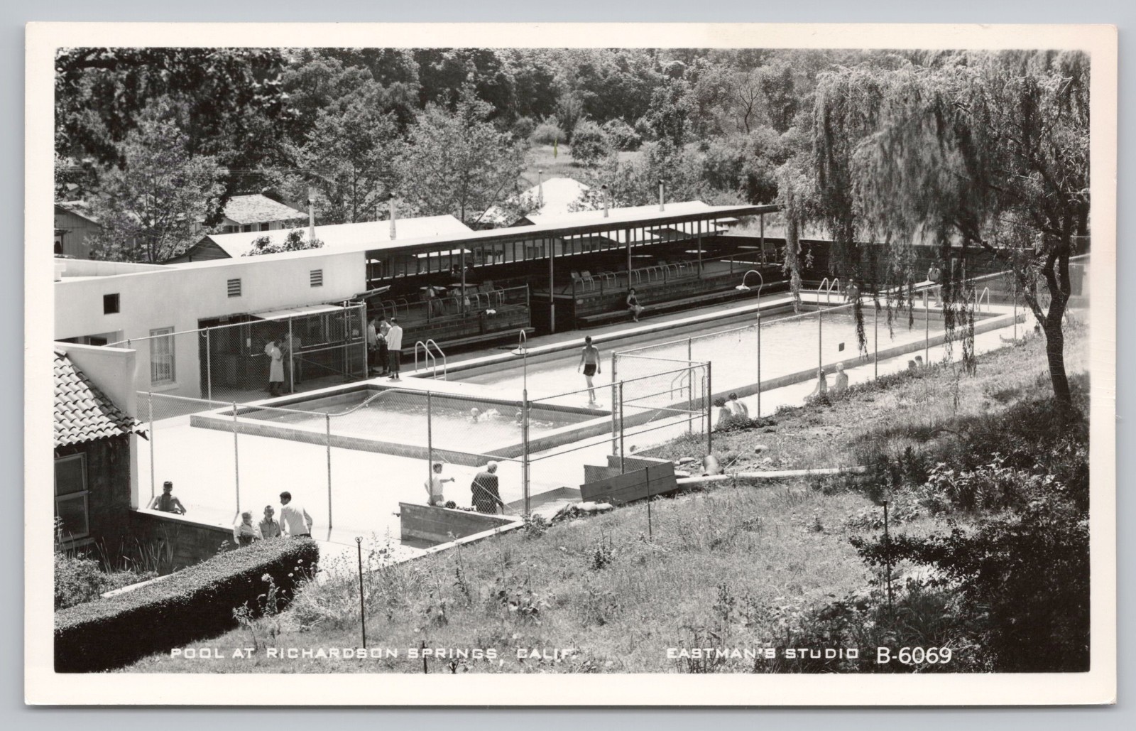 Pool at Richardson Springs, Butte CA Real Photo Postcard Eastman\'s Studio RPPC