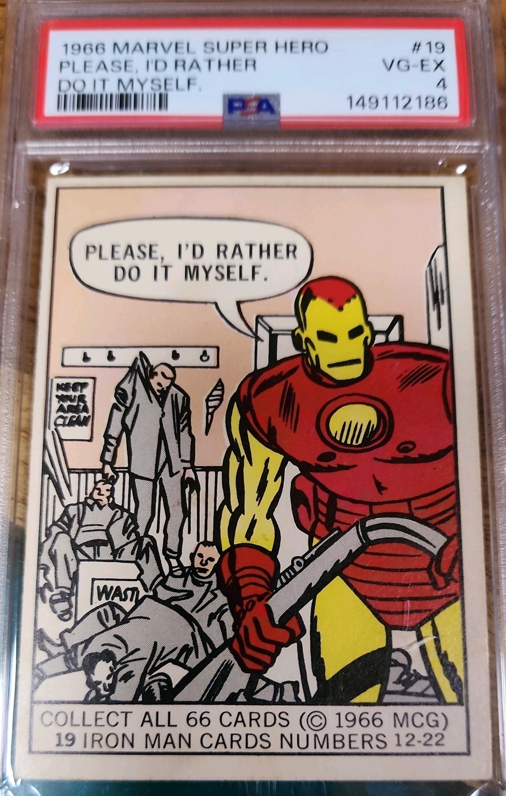 🐲1966 Donruss Marvel Super Heroes #19 Iron Man PSA 4 Rookie Year Comic Cards🕷
