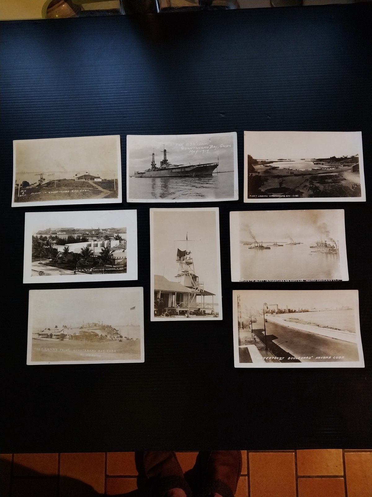 U.S.S. Idaho BB-42 Rppc\'s in Guantanamo Bay & Havana c 1930\'s
