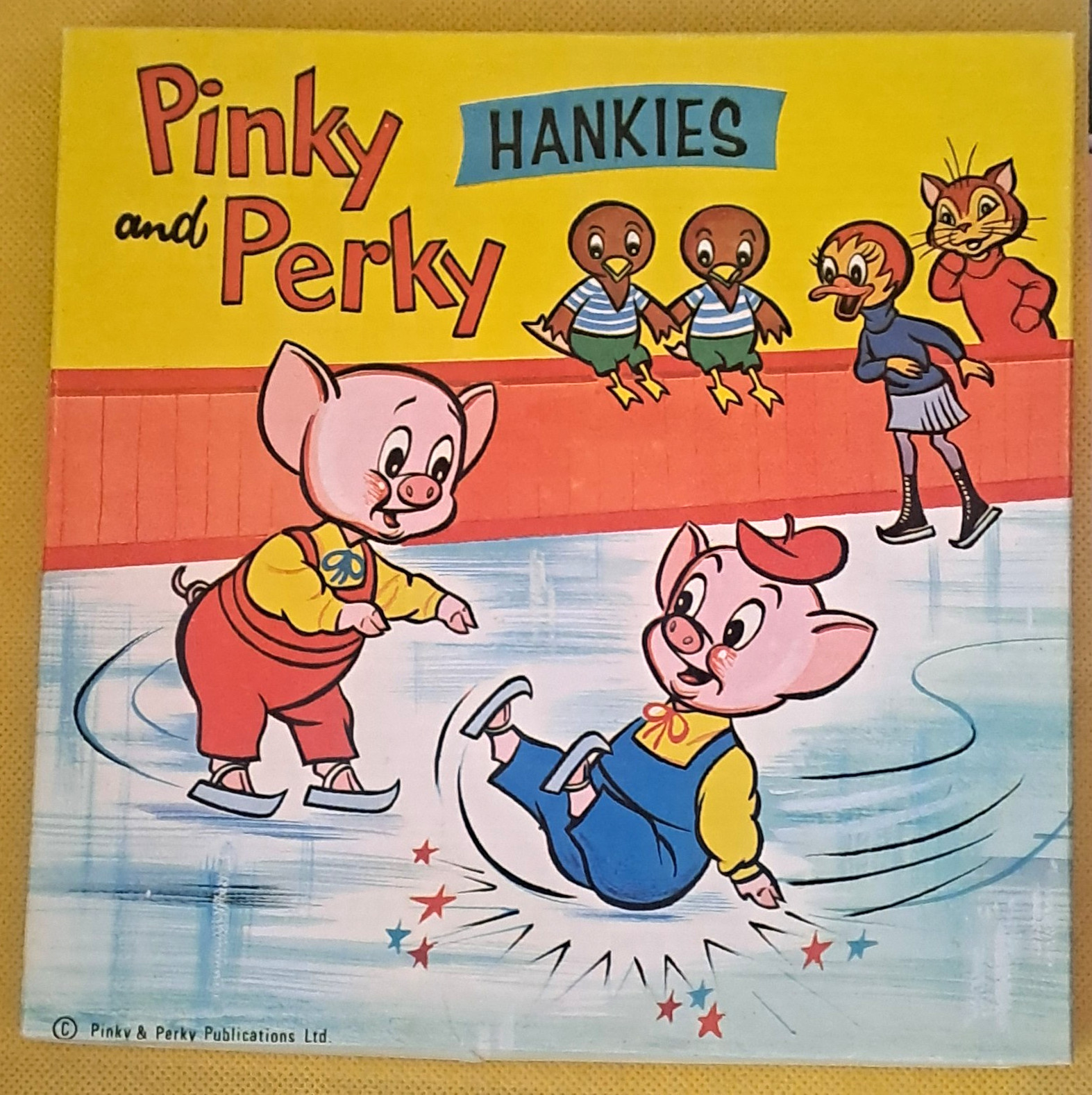 Vintage 1960s Pinky & Perky Boxed Set of 3 Different Children's Hankies