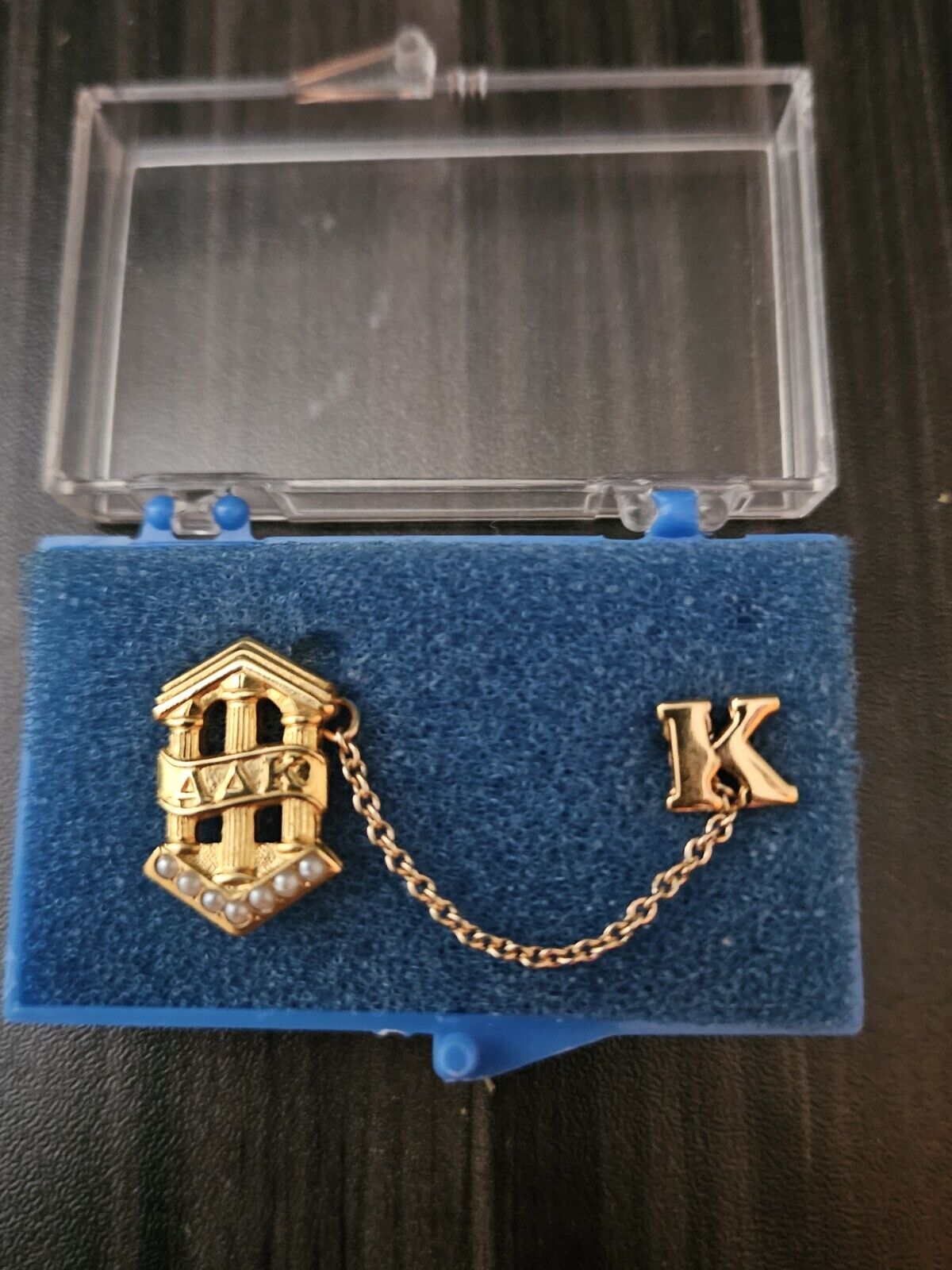 Vintage Alpha Delta Kappa Pin 10k 1/10 Gold Filled w/Seed Pearls & Case