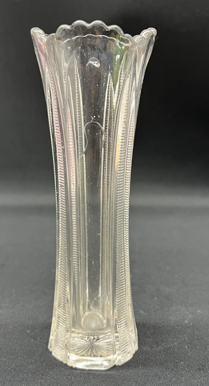 Antique ABP Zipper Cut Bud Vase Exclnt C 1890s *AS IS See Description