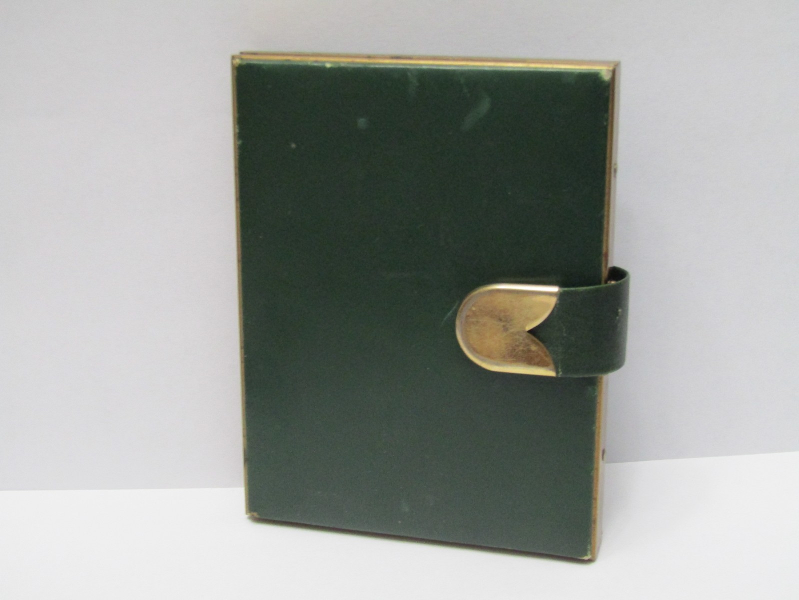 Vintage Beautiful Leather Brass Cigarette Case Ca. Early 1900's
