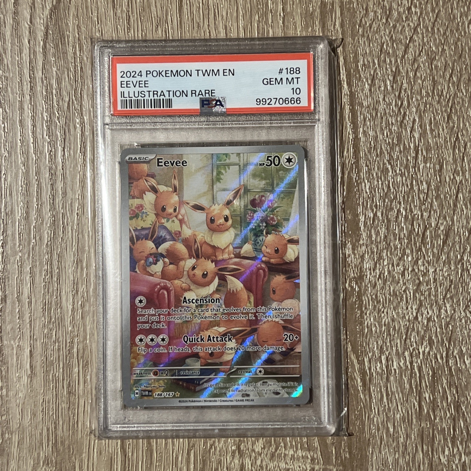 Eevee 188/167 PSA 10 Twilight Masquerade Pokemon TCG