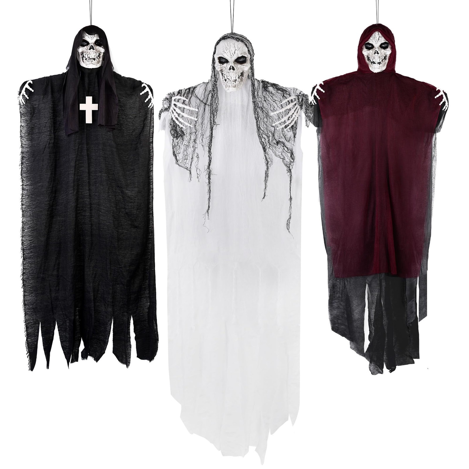 SINKOO Halloween Hanging Skeleton Ghosts (3 Pack), One 59\ SINKOO Halloween Hanging Skeleton Ghosts (3 Pack), One 59\