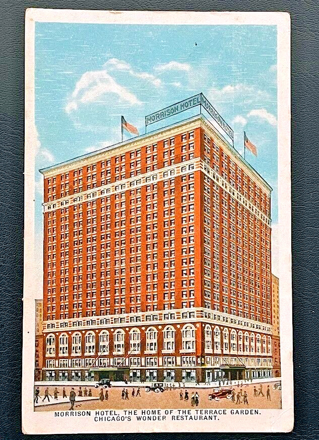 Chicago Illinois Morrison Hotel Wonder Restaurant 1922 Postmarked Linen Postcard