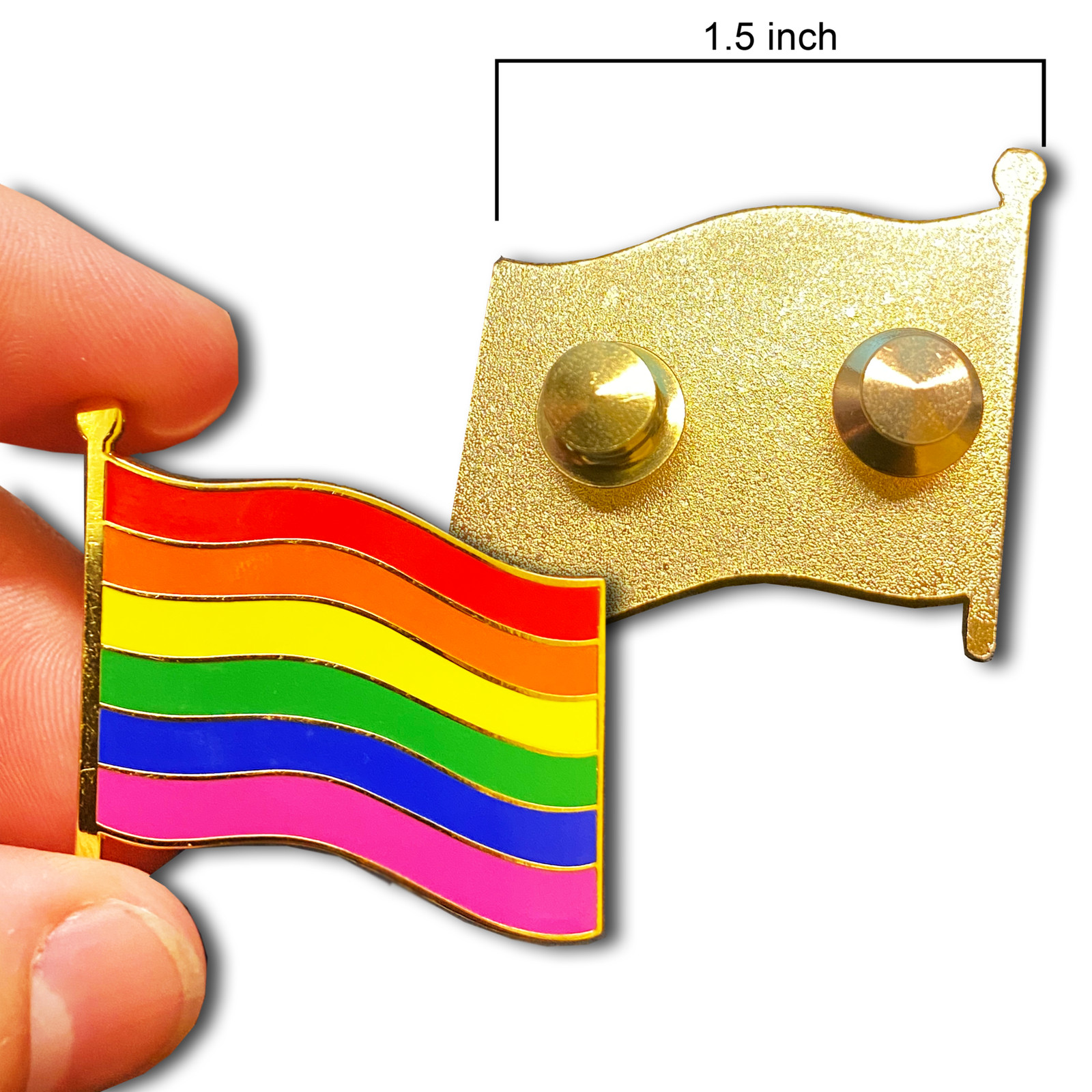 Large LGBTQ Rainbow Pride Flag 1.5 inch cloisonné gay pins GG-002 ZQ-164 Large LGBTQ Rainbow Pride Flag 1.5 inch cloisonné gay pins GG-002 ZQ-164