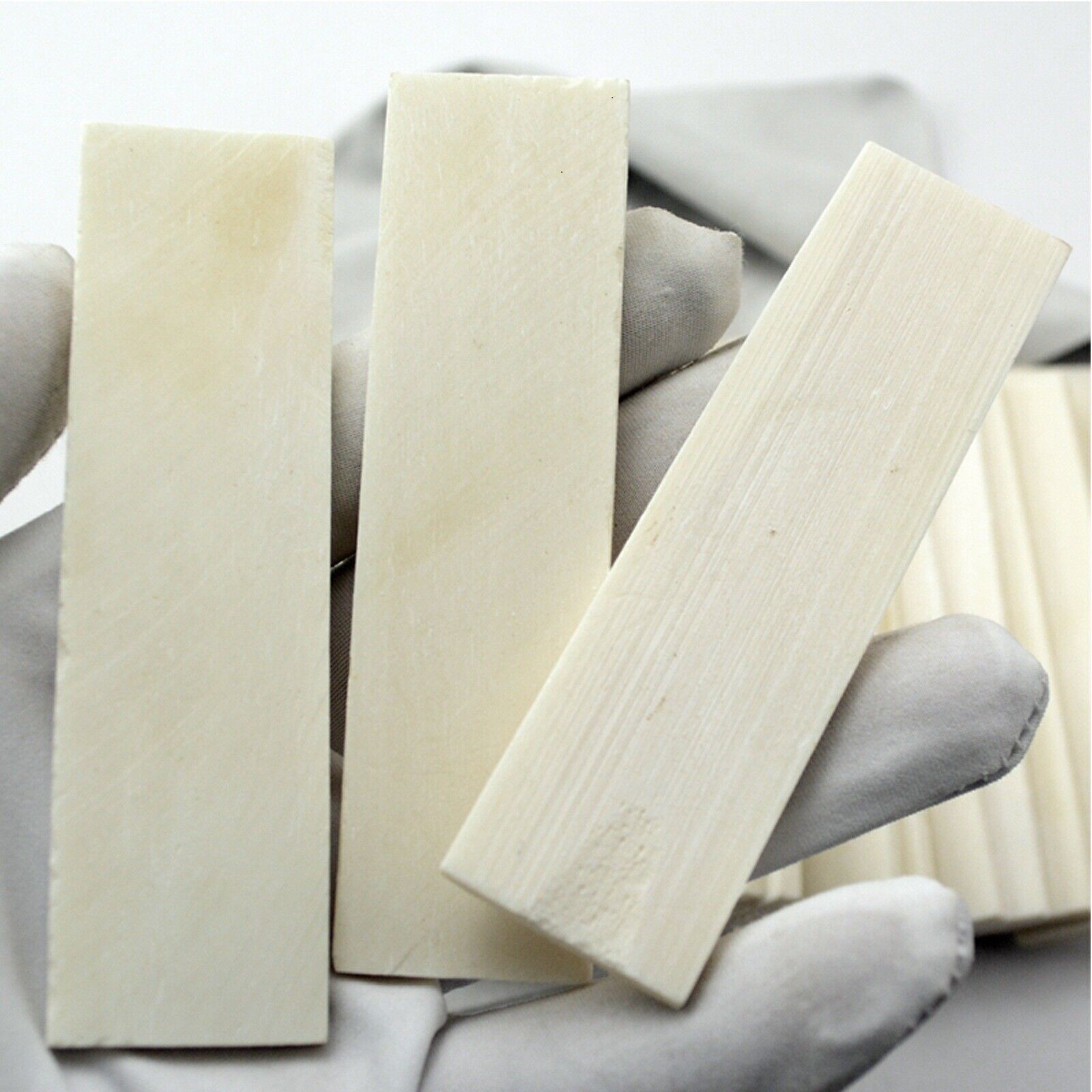 2PCS Buffalo Bovine Bone Knife Handle Sword Gun Scales Slabs DIY Making Material