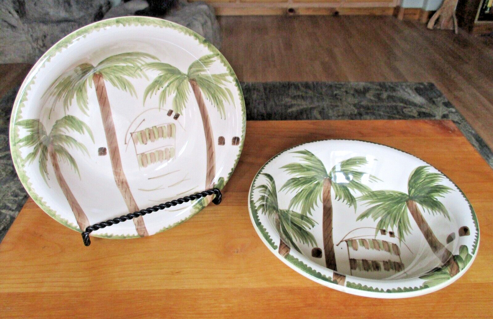 Vintage Mulberry Home Collectable Soup/pasta Bowls 2004 8.25x2 Set Of 2 PALM Vintage Mulberry Home Collectable Soup/pasta Bowls 2004 8.25x2 Set Of 2 PALM