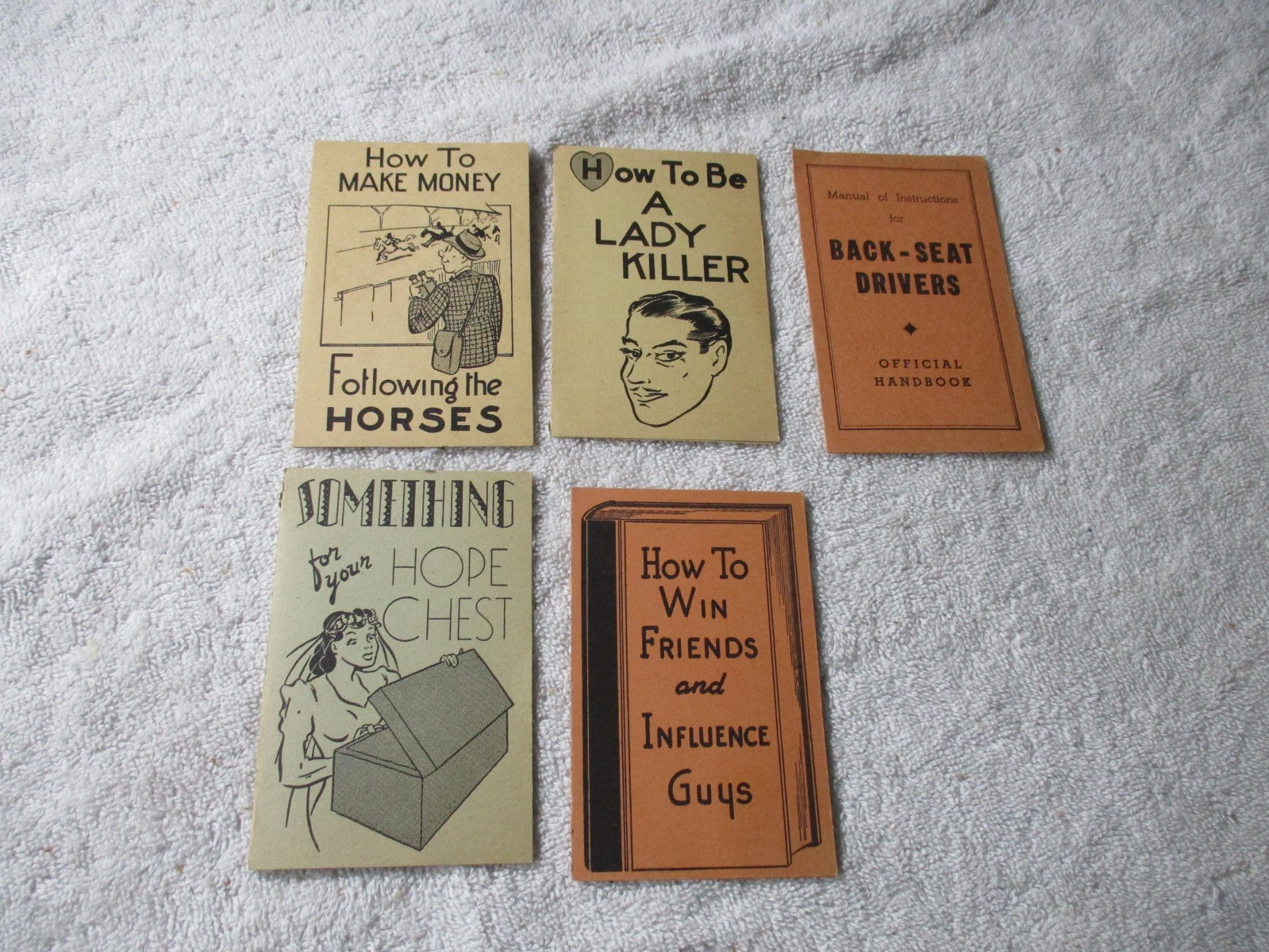 5 vintage 1940s Ephemera Novelty Humor Cardboard Cards Funny 4.5'' x 3'' rare