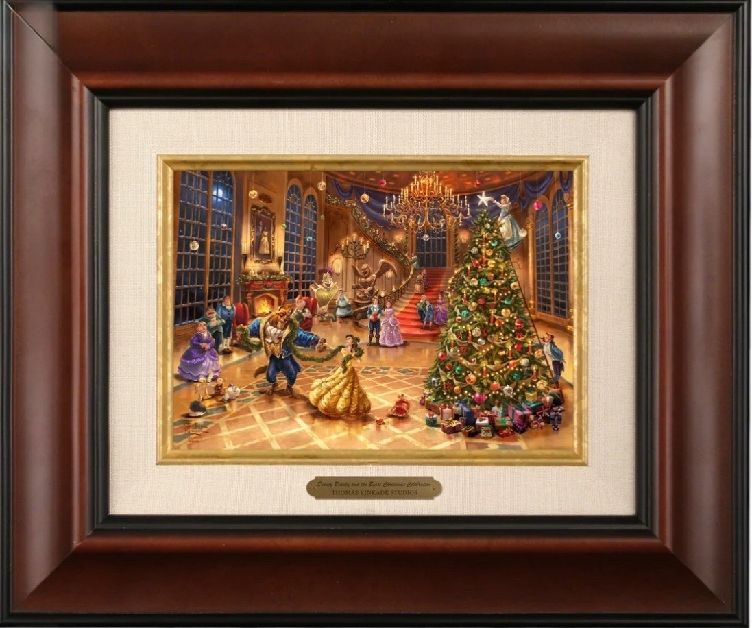 Thomas Kincaid Disney Beauty and the Beast Christmas Celebration