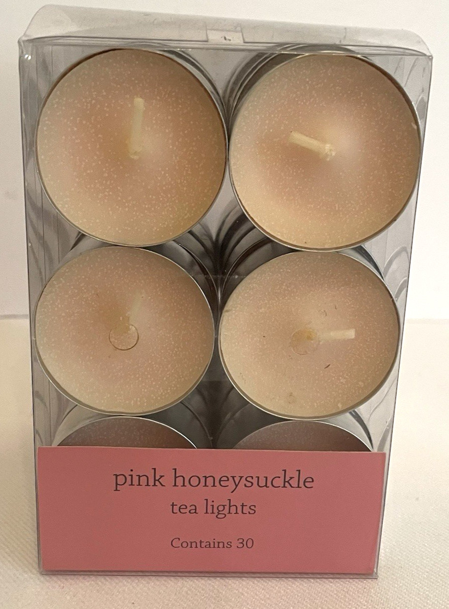 Pier One Imports Tea Light Candles Pink Honeysuckle- Quantity of 30