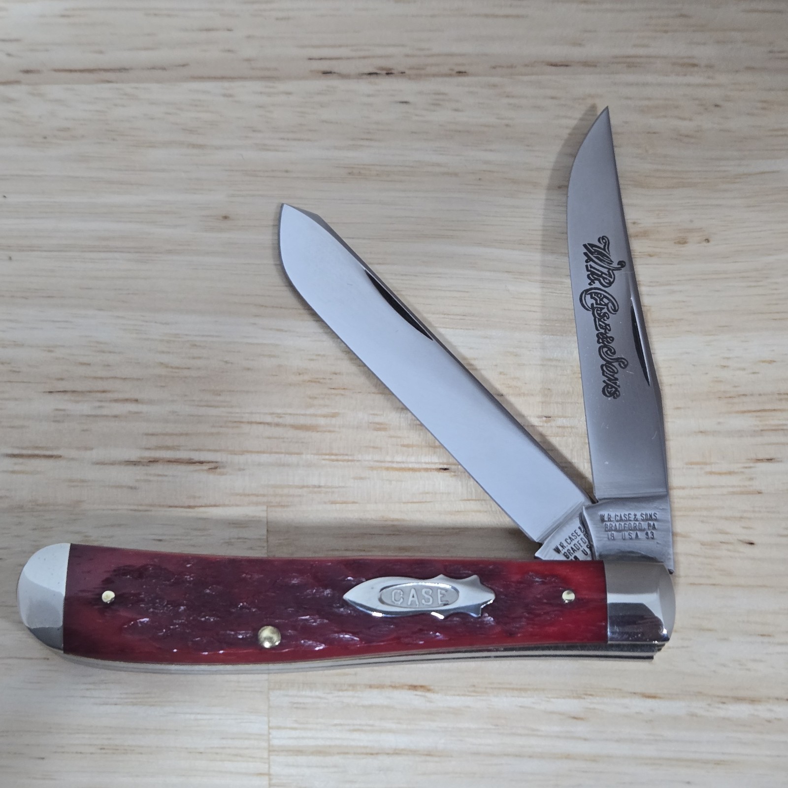 Vintage Case XX 1993 Classic 62007 1/2 Red Bone Mini Trapper Knife 200 MADE
