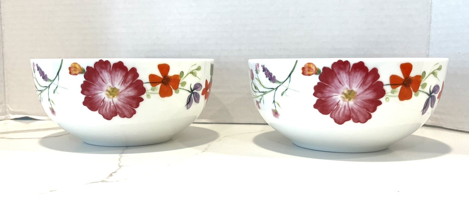 Mikasa GIA Bone China Floral Bowl Set Of 2 6 Mikasa GIA Bone China Floral Bowl Set Of 2 6