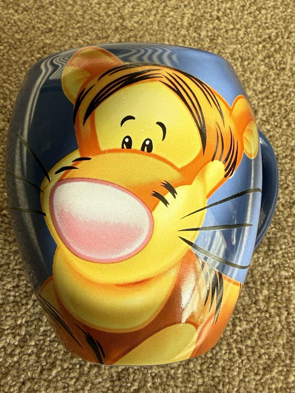 Tigger Disney Large Blue Barrel-Shaped Mug Winnie the Pooh 