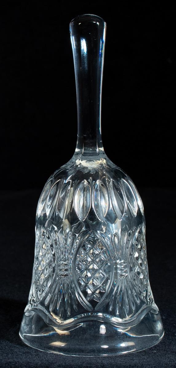 Vintage Pressed Glass Dinner Bell Oval and Diamond Pattern