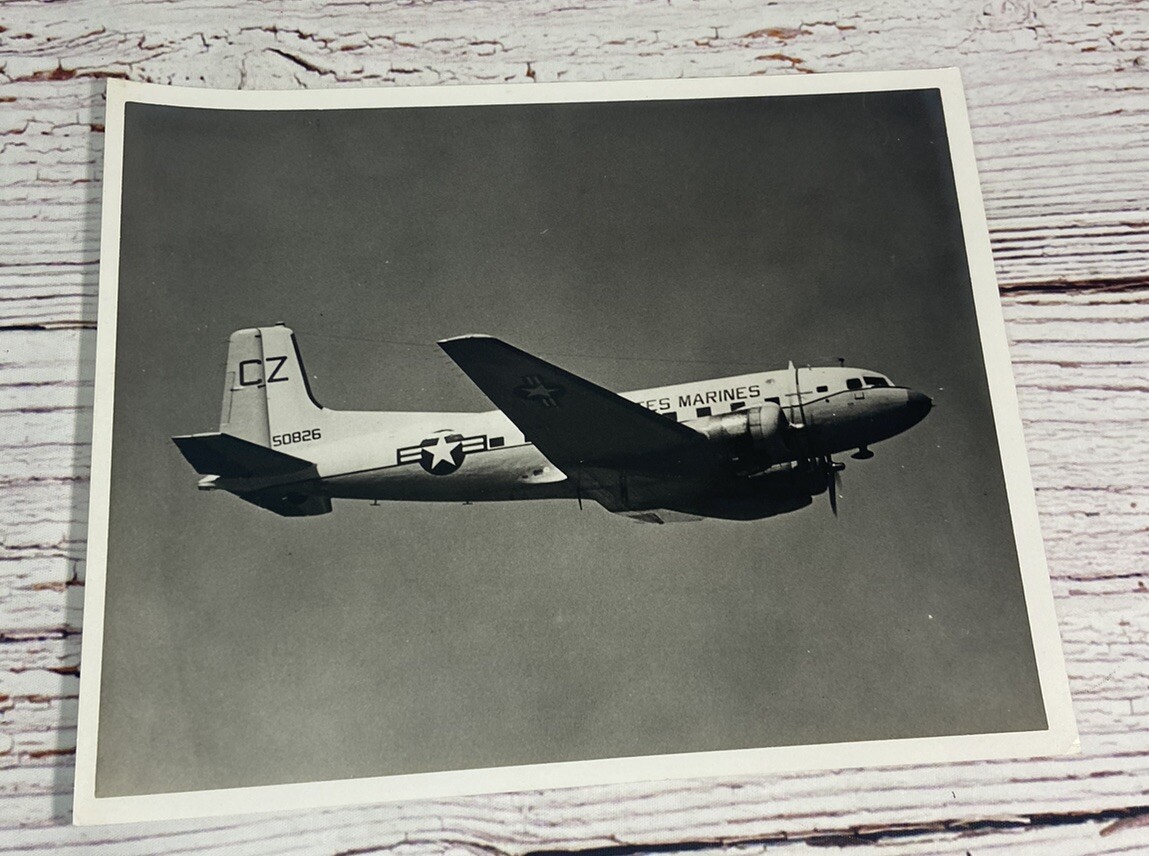 VTG Douglas C-117D Marine Corps, Cherry Point, N.C. 1968 B&W 8” x 9.75”