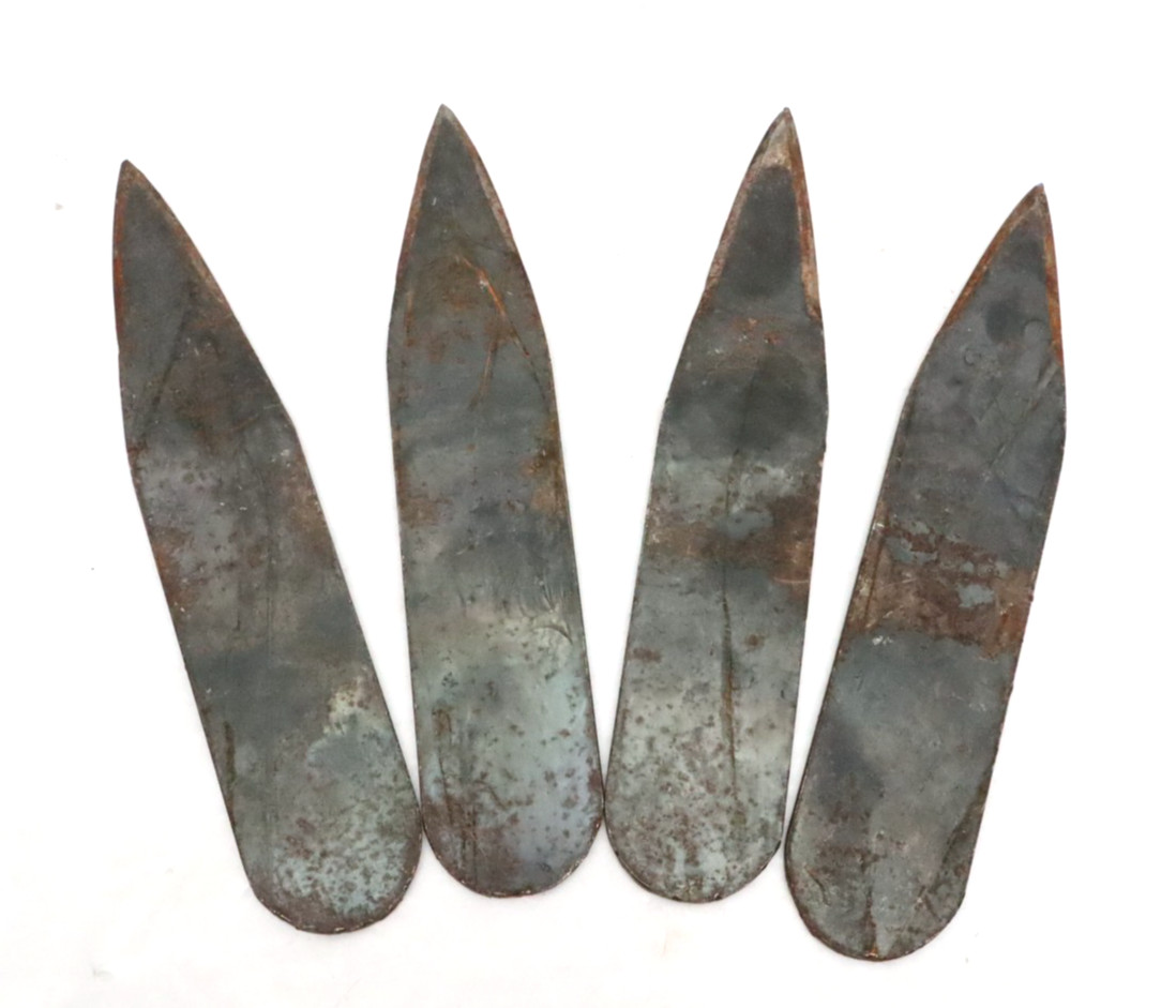 SET of 4 Antique THROWING KNIVES knife CIRCUS RARE Carnival Vintage 7.75\