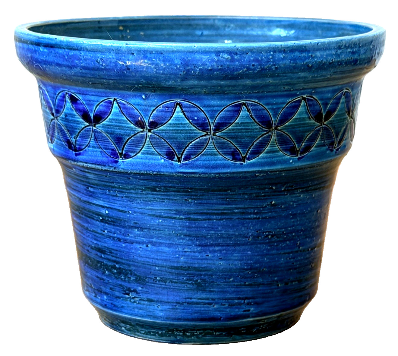 Bitossi Londi Raymor Rimini Blue Italy Pottery Planter Vessel Vase Bowl Vtg Mcm
