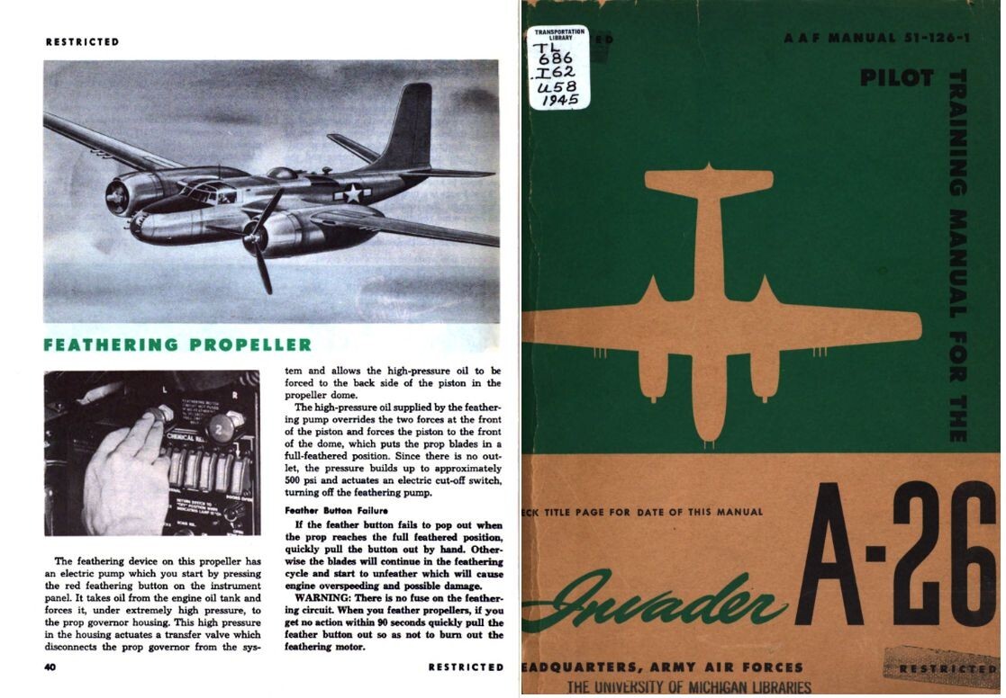 Douglas A-26 A Invader 1945 & 1966 archive rare details 2 PDF manuals historic