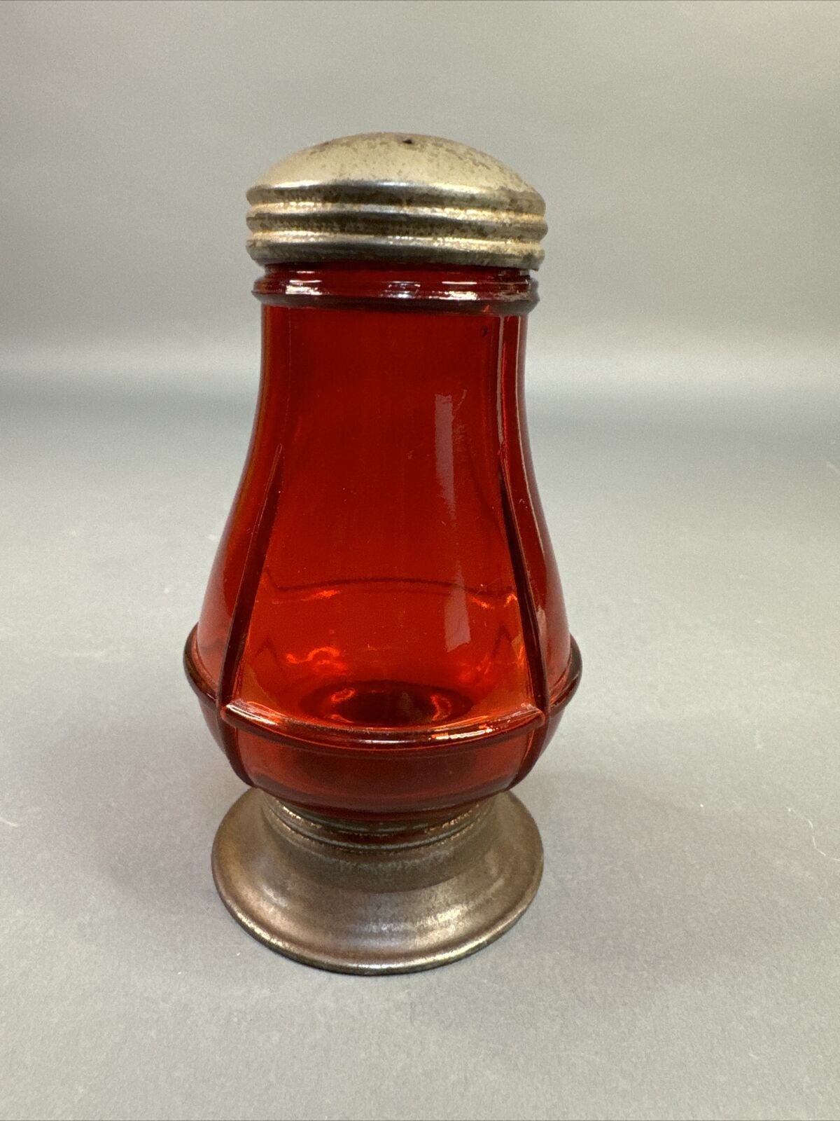 Antique Cranberry Glass Lantern Shaker EAPG