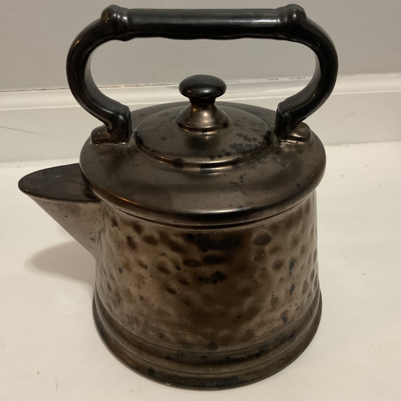 Vintage 1960’s Nelson McCoy Tea Kettle Cookie Jar with Faux Bronze Finish