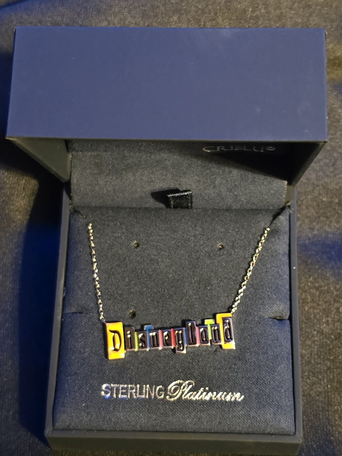 Crislu Disneyland Marquee NECKLACE 2025 Sterling Platinum EXCLUSIVE NiB