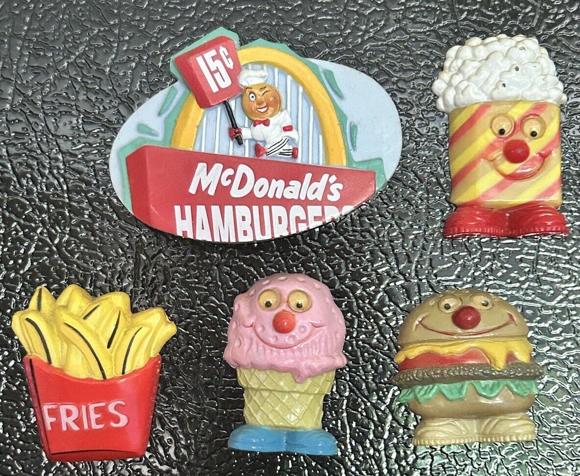 McDonald’s Hamburgers Magnet Vintage 1998 And JSNY Burger Fries Popcorn Cone