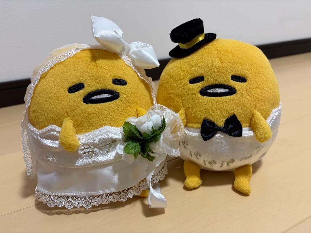 Gudetama Wedding Doll Plush Pair Set Sanrio Rare Japan