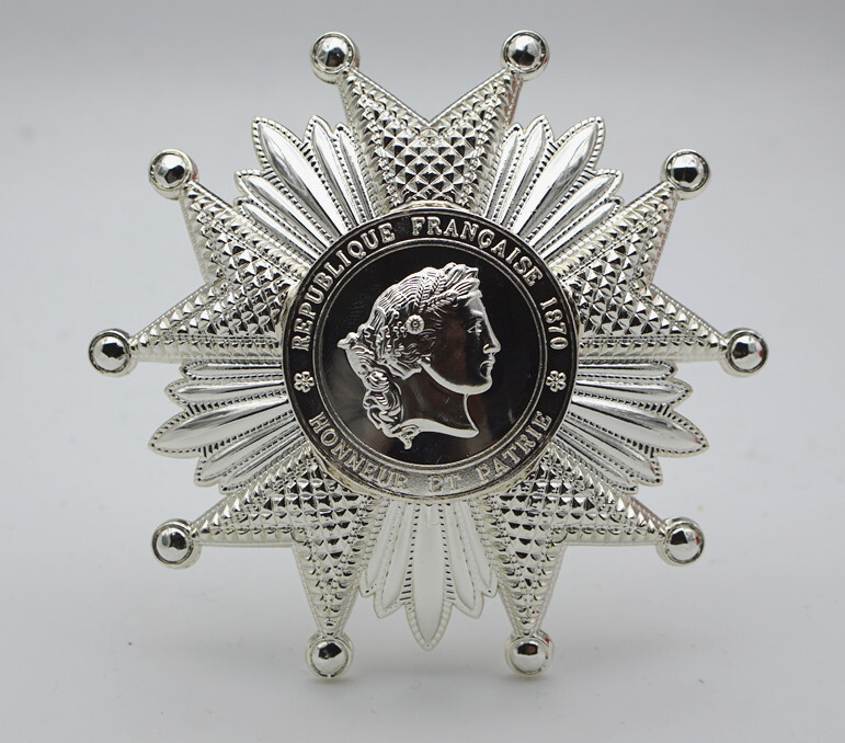 Full Size French Legion of Honor Breast Star Medal in Silver Brass Replica