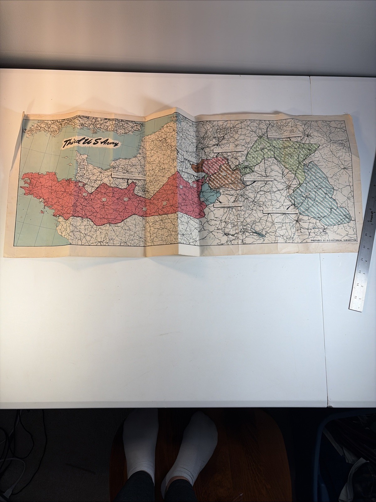 Original WWII Fold-Out Campaign Map Third U.S. Army (G-3 Historical Subsection) Original WWII Fold-Out Campaign Map Third U.S. Army (G-3 Historical Subsection)