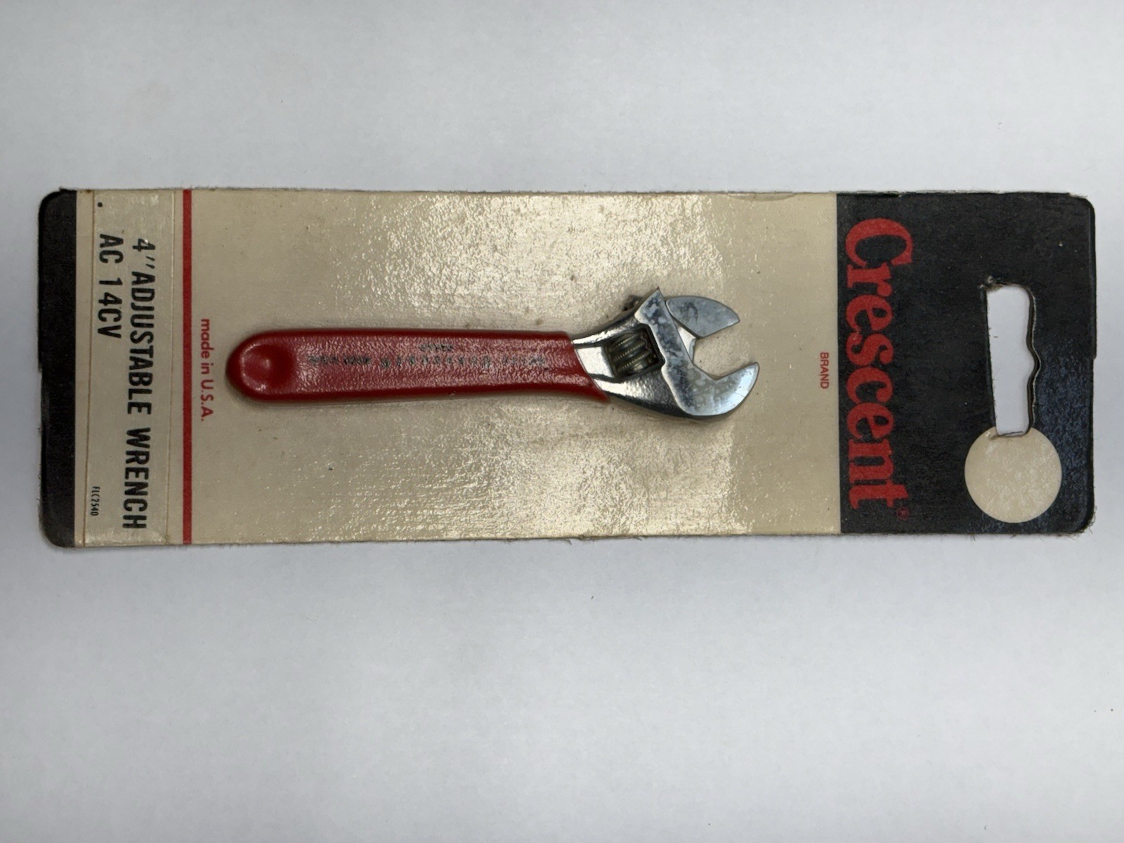 Rare Crescent Tool Co. 4” Adjustable Wrench AC14CV Vintage hanger card MINT NOS